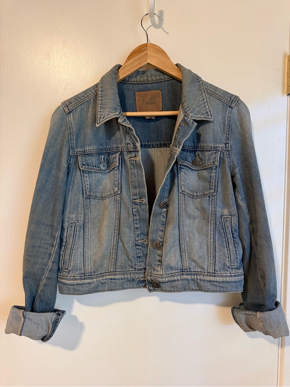PAIGE Classic Blue Denim Jacket - Women - Picture 2 of 5